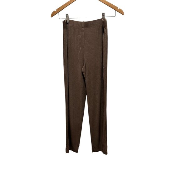 Chicos Travelers Collection Brown Pull-On Elastic Waist Pants Short Size 4 - Picture 1 of 6